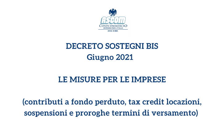 DECRETO SOSTEGNI BIS