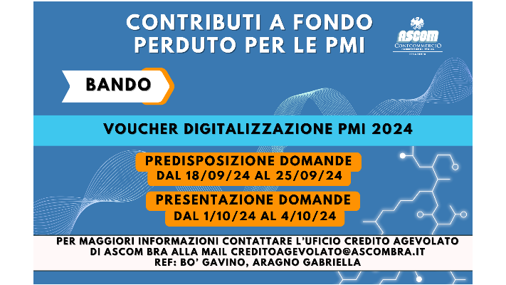 BANDO VOUCHER DIGITALIZZAZIONE PMI - 2024 