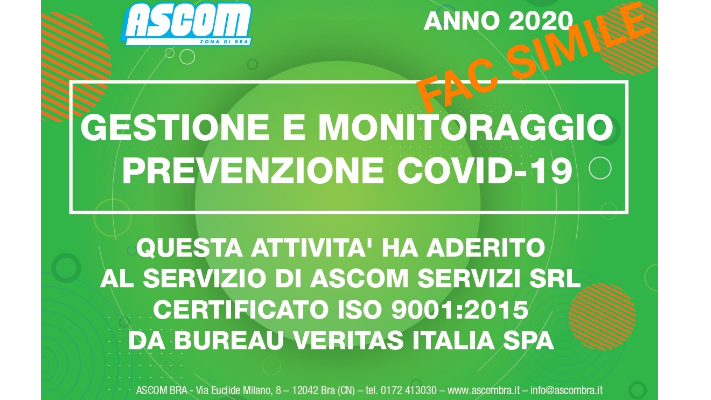 PROTOCOLLI COVID  CERTIFICATI ISO*9001