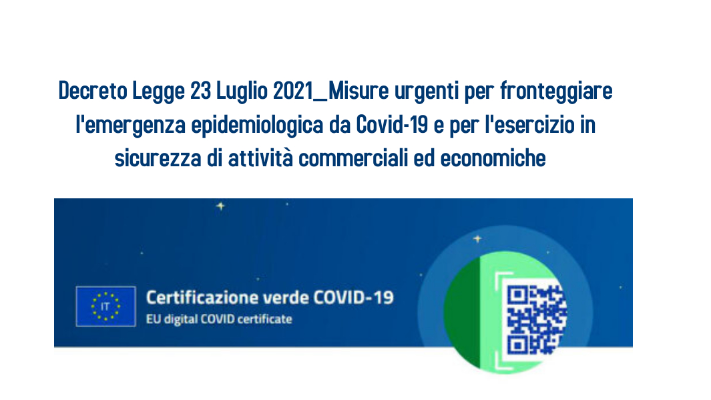 Dl 23 luglio 2021