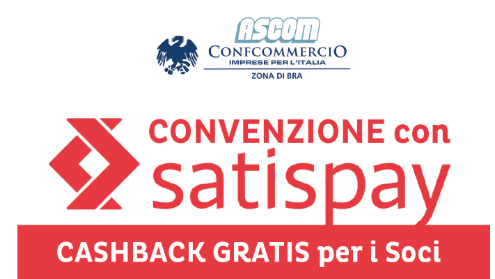 CONVENZIONE CASHBACK SATISPAY PER SOCI ASCOM BRA